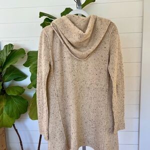 Vince 100 Percent Cashmere Speckled Tan Long Shawl Collar Cardigan Size Small
